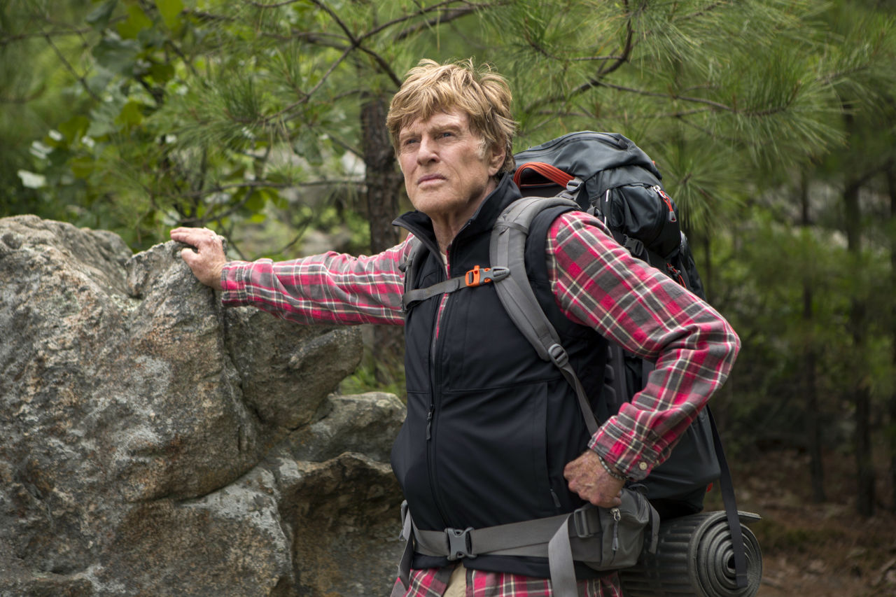 This photo provided by Broad Green Pictures shows, Robert Redford as Bill Bryson in the film, "A Walk in the Woods." The movie releases in U.S. theaters on Sept. 2, 2015.  (Frank Masi, SMPSP/Broad Green Pictures via AP)