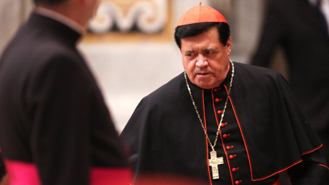 VATICAN CITY, VATICAN - MARCH 06:  Archbishop of Mexico City Cardinal Norberto Rivera Carrera attends a meeting of prayer at St. Peter's Basilica on March 6, 2013 in Vatican City, Vatican. The start-date of the conclave to elect a new Pope, following the resignation of Pope Benedict XVI, has yet to be confirmed as many cardinals have sought more time to discuss the issues currently facing the Catholic church.  (Photo by Franco Origlia/Getty Images)