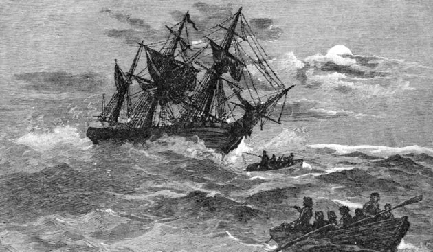 The 'Endeavour' on the reef, Australia, 1770 (1886). The 'Endeavour', commanded by Captain James Cook ran aground on the Great Barrier Reef on 10 June 1770. Wood engraving from 'Picturesque Atlas of Australasia, Vol I', by Andrew Garran, illustrated under the supervision of Frederic B Schell, (Picturesque Atlas Publishing Co, 1886). (Photo by The Print Collector/Print Collector/Getty Images)